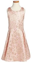 Thumbnail for your product : Un Deux Trois Pleated Brocade Dress (Big Girls)