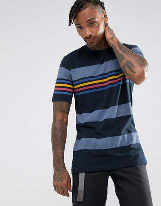 Pull&Bear Striped T-Shirt In Navy