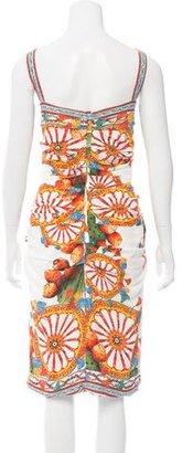 Dolce & Gabbana Wheel and Prickly Pear Print Ruched Dress