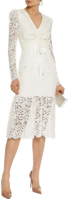 Rebecca Vallance Ruched Corded Lace Dress