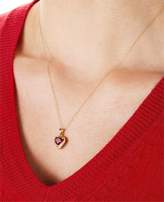 Thumbnail for your product : Revere 9ct Gold Diamond Heart Pendant 18 Inch Necklace
