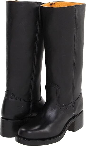 Frye Campus 14L Cowboy Women's Boots Black Leather : 6 B - Medium