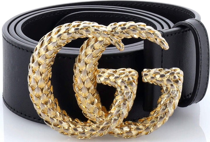 GUCCI Scales GG Marmont Belt Leather Wide