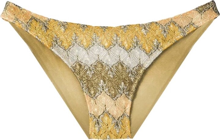 Gold Knitted Swim Briefs