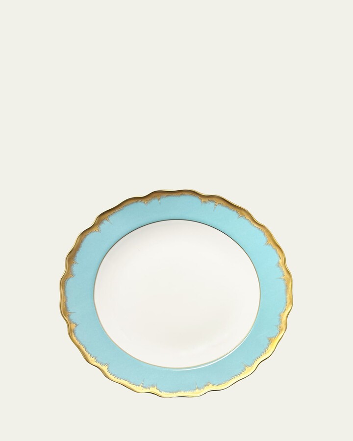 Mottahedeh Chelsea Feather Turquoise Dinner Plate