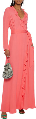 Goat Hollywood Ruffle-trimmed Crepe Maxi Wrap Dress