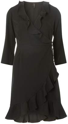 Dorothy Perkins Womens **Vero Moda Black Ruffle Wrap Dress