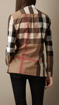 Thumbnail for your product : Burberry Check Cotton Pleat Detail Shirt