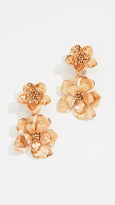 Oscar de la Renta Classic Flower Drop Earrings