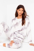 Thumbnail for your product : Nasty Gal Womens Time to Relax Tie Dye Joggers Lounge Set - White - M