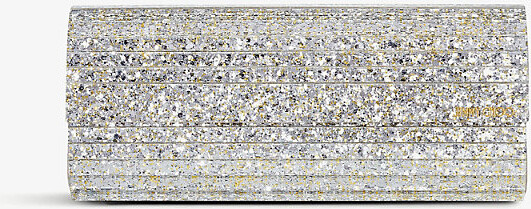 Jimmy Choo Womens Champagne Sweetie Glitter Acrylic Clutch