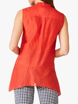 Thumbnail for your product : Phase Eight Ysanne Cotton and Silk Tie Neck Sleeveless Asymmetric Blouse, Parrot