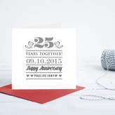 Thumbnail for your product : LIBRARY Quirky Gift Personalised Wedding Anniversary Card