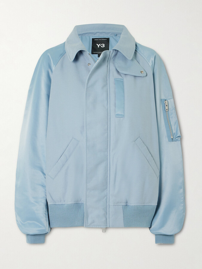 adidas + Y-3 Sateen And Flannel Bomber Jacket - Blue