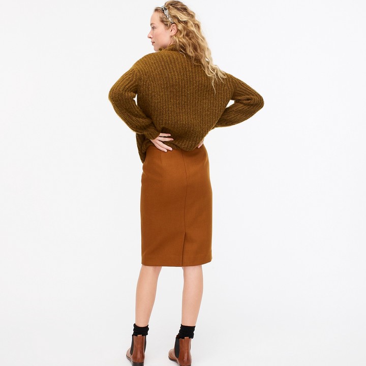 J.Crew No. 2 PencilA skirt in double-serge wool - ShopStyle