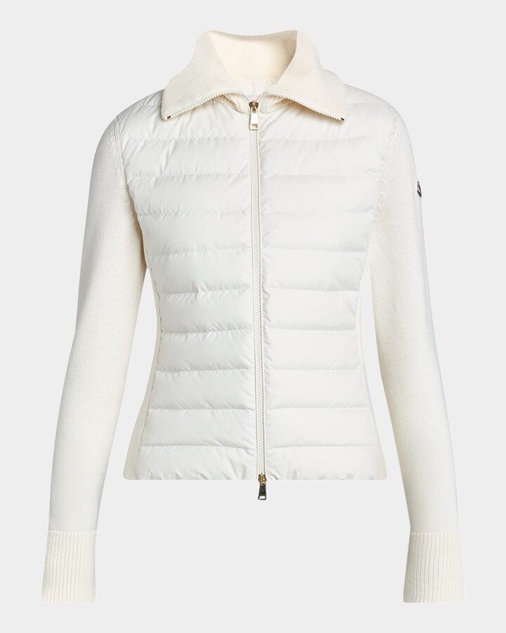 Moncler Padded Wool Zip-Up Cardigan