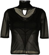 Thumbnail for your product : Supriya Lele Sheer-Panel Midi Dress
