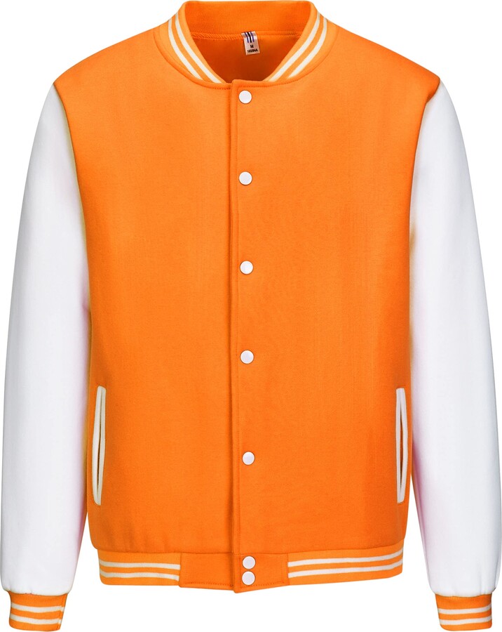 TRIFUNESS Varsity Jacket Letterman Jacket Baseball Jacket With Long