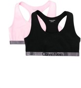 Thumbnail for your product : Calvin Klein Kids Teen pack of two logo trim bralettes