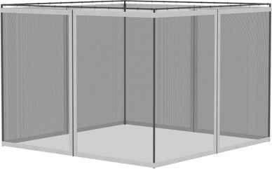 Taroo Clocks 10' X 13' Replacement Mesh Sidewall Netting For Patio Gazebos And Canopy Tents With Zippers (Sidewall Only), White