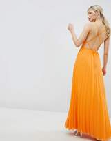 Thumbnail for your product : ASOS DESIGN cami pleated maxi dress with strappy back