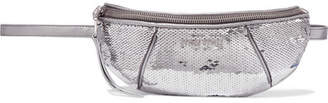 Miu Miu Sequined Metallic Quilted-leather Belt Bag