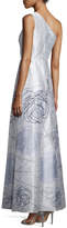 Thumbnail for your product : Kay Unger New York Printed One-Shoulder Gown, Mint/Multi