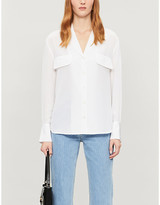 Thumbnail for your product : Frame Revere-collar silk blouse