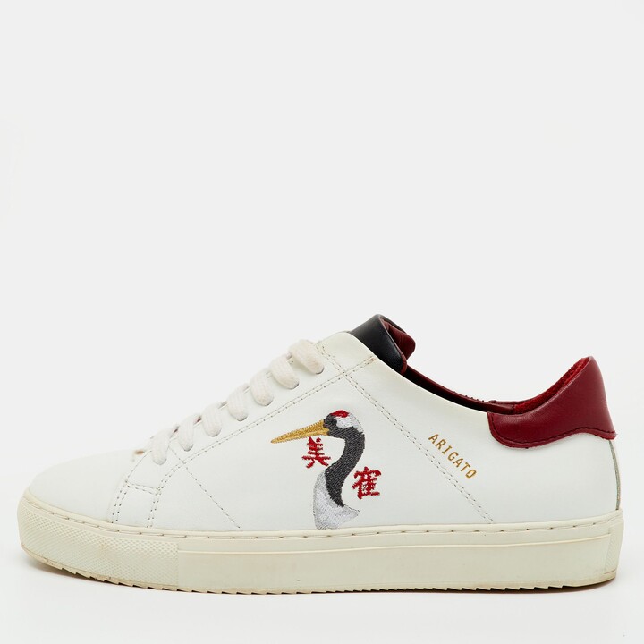 Axel Arigato White/red Leather Clean 90 B Bird Low Top Sneakers