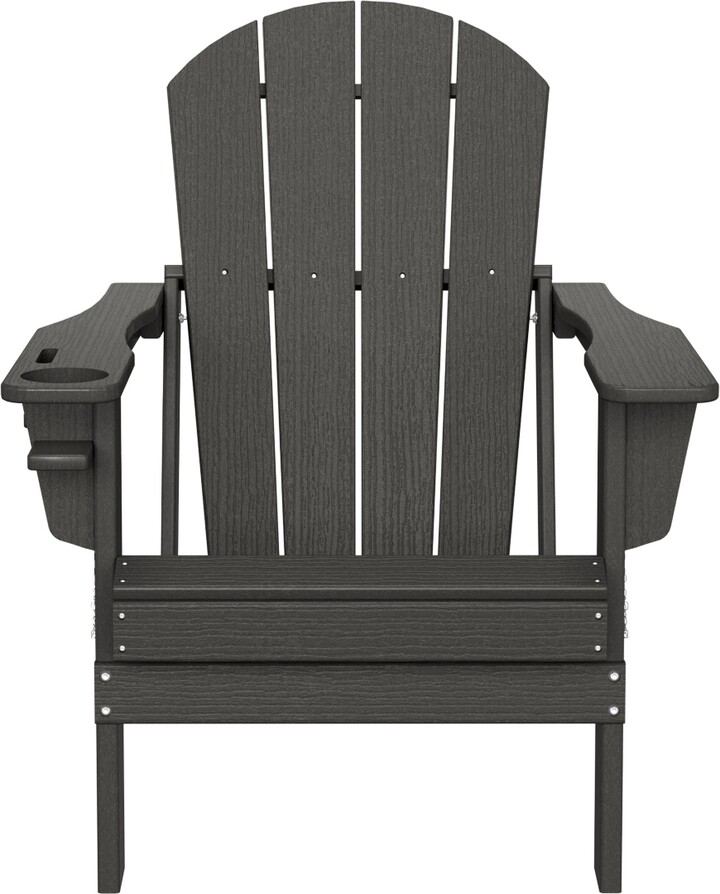 Westintrends Outdoor Patio Hdpe Resin Adirondack Chair With Cup Holder and Phone Holder