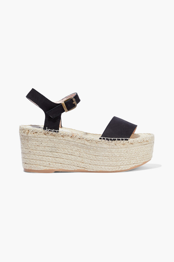 black suede platform espadrilles