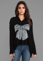Thumbnail for your product : Lauren Moshi Wilma Stripe Bow Knit Hooded Sweater