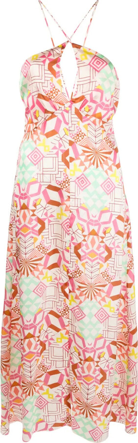 Forte Forte Geometric-Pattern Midi Dress