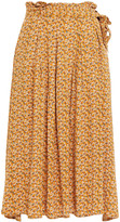 Thumbnail for your product : Samsoe & Samsoe Samsøe Φ Samsøe Belted Pleated Floral-print Crepe De Chine Midi Skirt