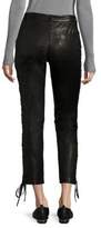 Thumbnail for your product : Frame Lace-Up Leather Skinny Pants