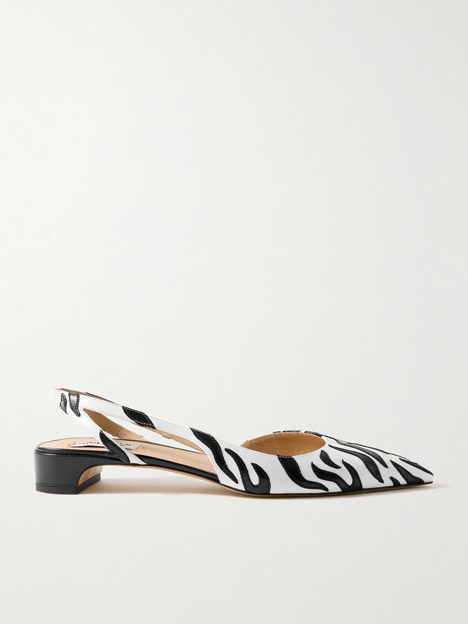 Gabriela Hearst Delia Appliquéd Leather Slingback Pumps - White