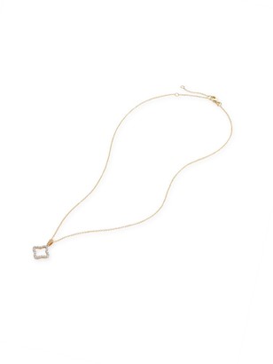 David Yurman Cable Collectibles Quatrefoil Pendant With Diamonds In 18K Yellow Gold On Chain