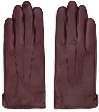 Reiss Christa - Leather Gloves in Oxblood