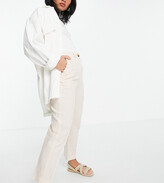 Thumbnail for your product : ASOS Petite ASOS DESIGN Petite linen cigarette pants in pink