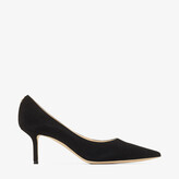Thumbnail for your product : Jimmy Choo Black Suede Pointed Pumps With Jc Emblem