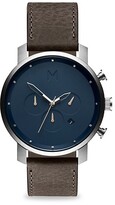Thumbnail for your product : MVMT Chrono Gunmetal Stainless Steel & Leather-Strap Watch