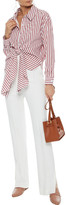 Thumbnail for your product : Rosie Assoulin Tie-front Striped Cotton-blend Poplin Shirt
