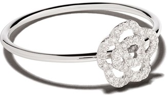 Ef Collection 14kt White Gold Diamond Rose Stack Ring