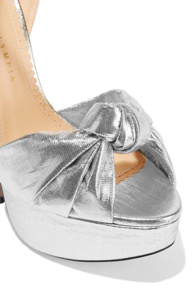 Charlotte Olympia Vreeland Lamé Platform Sandals - Silver