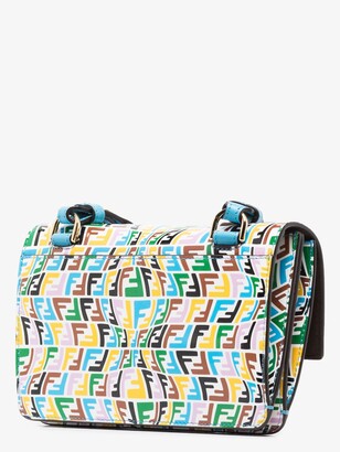 Fendi Multicoloured Flat Baguette Leather Mini Bag