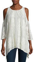 Thumbnail for your product : XCVI Risette Cold-Shoulder Bouquet-Embroidered Top, Plus Size
