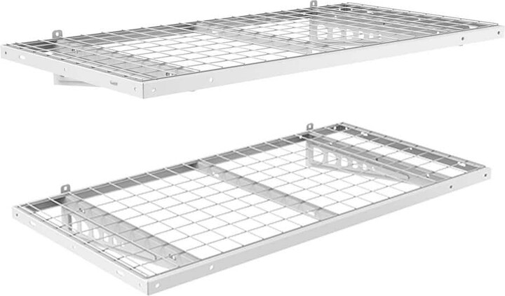 24 in. x 48 in. Heavy Duty Wall Shelf with Brackets in White