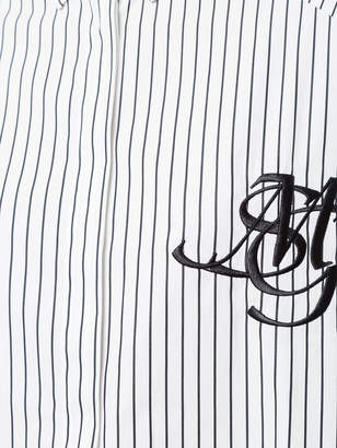 MSGM pinstriped shirt with embroidered logo