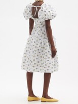 Thumbnail for your product : Cecilie Bahnsen Celeste Hawthorn-embroidered Smocked-taffeta Dress - White
