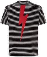 Thumbnail for your product : Neil Barrett Contrast Lightning Bolt Striped T-Shirt